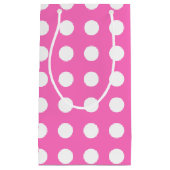 Petit Sac Cadeau Pois blancs sur rose (Devant)