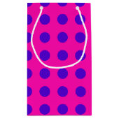 Petit Sac Cadeau Pois bleus sur fuchsia (Dos)