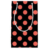 Petit Sac Cadeau Pois coralliens vivants sur noir (Devant)