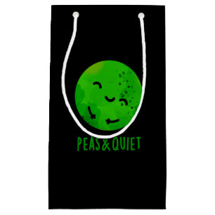 Petit Sac Cadeau Pois Et Tranquille Pois De Veggie Pun Pois Sombre