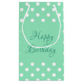 Petit Sac Cadeau Pois Mint Green Rustic Joyeux Anniversaire tendanc (Dos)