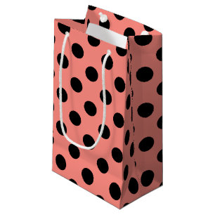 Petit Sac Cadeau Pois noirs à la pêche