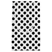 Petit Sac Cadeau pois noirs en blanc (Devant)