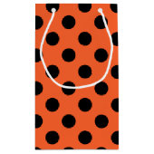 Petit Sac Cadeau pois noirs en orange (Dos)