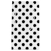 Petit Sac Cadeau Pois noirs sur Arrière - plan blanc (Devant)