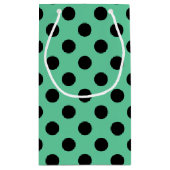 Petit Sac Cadeau Pois noirs sur vert menthe (Dos)