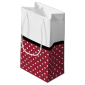 Petit Sac Cadeau Pois rouge et blanc mignon Rose Chevron Bow (Dos Angle)