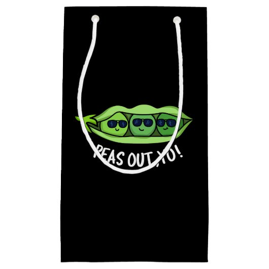 Petit Sac Cadeau Pois sortis Yo Funny Peas Pun Dark BG (Devant)