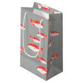 Petit Sac Cadeau Poisson rouge et gris (Devant Angle)