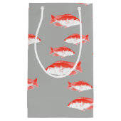 Petit Sac Cadeau Poisson rouge et gris (Devant)