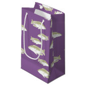 Petit Sac Cadeau Poisson sur violet (Devant Angle)