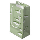 Petit Sac Cadeau Poisson vert olive (Devant Angle)