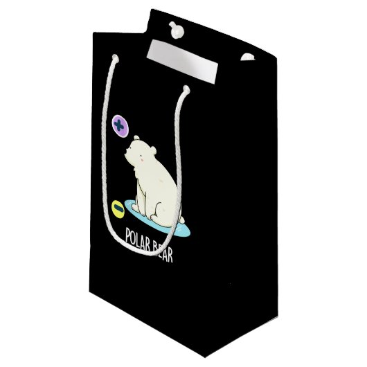 Petit Sac Cadeau Polar Ours Funny Science Pun Dark BG (Devant Angle)
