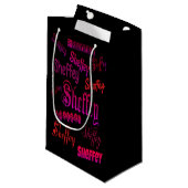 Petit Sac Cadeau Polices Sheffey - rose et rouge (Devant Angle)