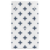 Petit Sac Cadeau Polka gris-bleu croise sur blanc (Dos)