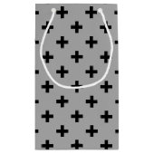 Petit Sac Cadeau Polka noire croise sur gris (Dos)