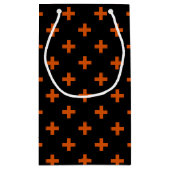 Petit Sac Cadeau Polka orange croise sur noir (Dos)