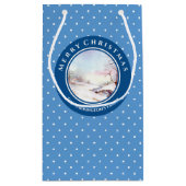 Petit Sac Cadeau Pont neige aquarelle Paysage Noël (Dos)