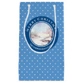 Petit Sac Cadeau Pont neige aquarelle Paysage Noël (Devant)