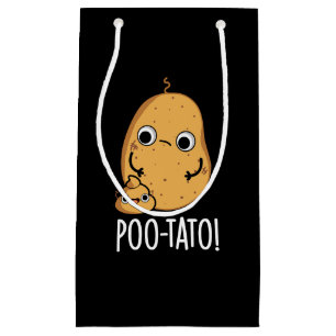 Petit Sac Cadeau Poo-tato drôle Veggie Poop Pun Poop Dark BG