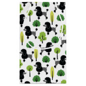 Petit Sac Cadeau Poodle dans le parc. (Dos)