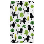 Petit Sac Cadeau Poodle dans le parc. (Devant)