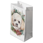 Petit Sac Cadeau Poodle Noël Wreath Festive Pup (Dos Angle)