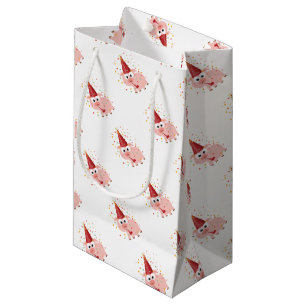 Petit Sac Cadeau Porc de partie de confettis