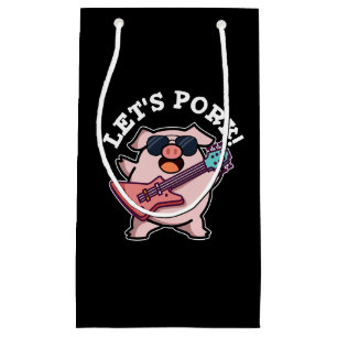 Petit Sac Cadeau Porc Drôle Rocher et Roulette Pig Pun Dark BG