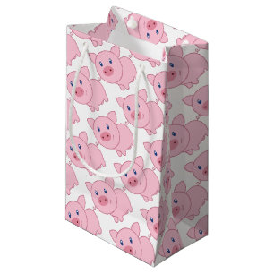 Petit Sac Cadeau Porcs roses