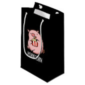 Petit Sac Cadeau Porkcorn Funny Popcorn Pun Dark BG (Devant Angle)