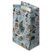 Petit Sac Cadeau Porte-bébé gothique Halloween bleu (Devant Angle)