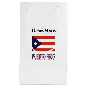 Petit Sac Cadeau Porto Rico et drapeau portoricain avec votre nom