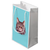 Petit Sac Cadeau Portrait photo de chat (Dos Angle)