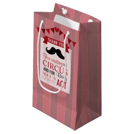 Petit Sac Cadeau Poster de Cirque Classique Fête d'anniversaire pou (Devant Angle)