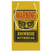 Petit Sac Cadeau Poster Éclosion de Zombie. Panneau avec Zombie (Dos)