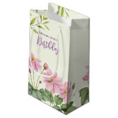 Petit Sac Cadeau Pour Anniversaire Aquarelle Rose Japonais Anemone (Dos Angle)