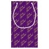 Petit Sac Cadeau Pourpre de feuille d'or de Faux de manuscrit de (Dos)