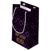 Petit Sac Cadeau Pourpre, noir chics, et or (Dos Angle)