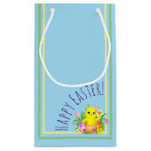 Petit Sac Cadeau Poussin de Pâques avec des fleurs (Dos)