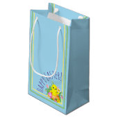 Petit Sac Cadeau Poussin de Pâques avec des fleurs (Dos Angle)
