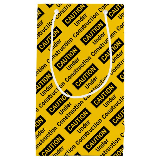 Petit Sac Cadeau PRÉCAUTION en construction (Devant)