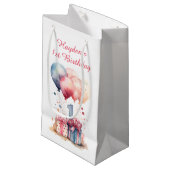 Petit Sac Cadeau Premier anniversaire - Cadeaux et ballons - Custom (Devant Angle)