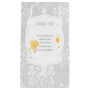 Petit Sac Cadeau Première Communion Blonde cheveux fille Merci