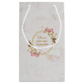 Petit Sac Cadeau Première Communion Florale Orchidées Marbre (Dos)