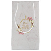 Petit Sac Cadeau Première Communion Florale Orchidées Marbre (Devant)