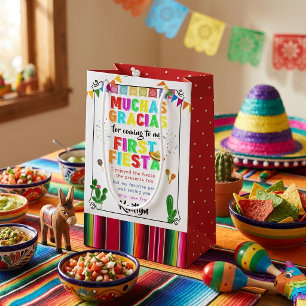 Petit Sac Cadeau Première Fiesta Anniversaire Coloré Mexicain 1 an