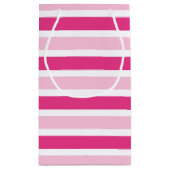 Petit Sac Cadeau Preppy Cute Chic Rose & White Stripes (Dos)