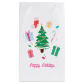 Petit Sac Cadeau Préppy Noël Arbre Cadeau Bonbon Stocking (Dos)