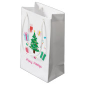 Petit Sac Cadeau Préppy Noël Arbre Cadeau Bonbon Stocking (Dos Angle)